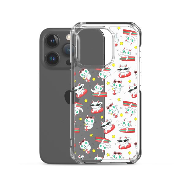 Cat Surfing iPhone Clear Case