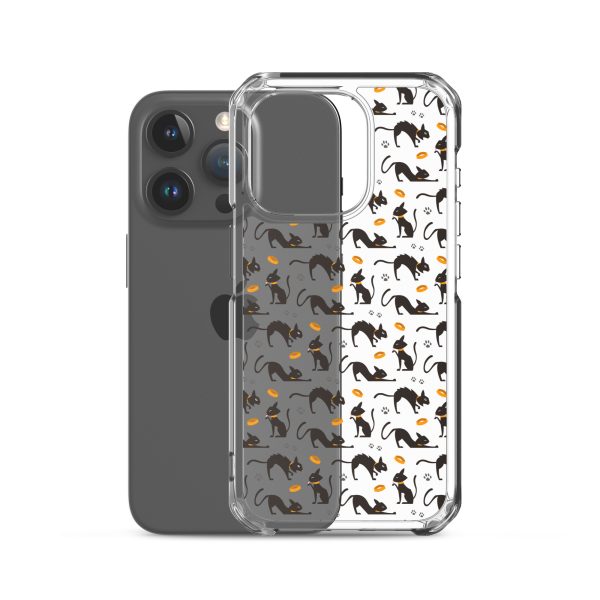 Halloween Seamless Cat iPhone Clear Case