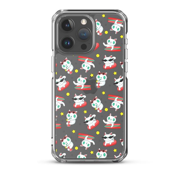 Cat Surfing iPhone Clear Case