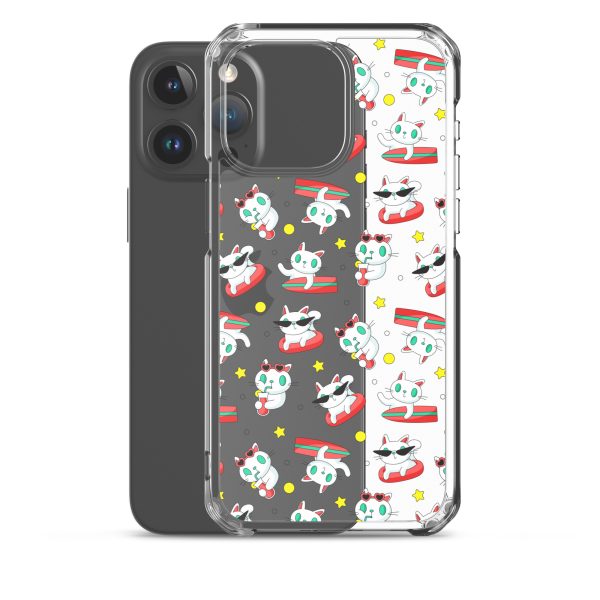 Cat Surfing iPhone Clear Case