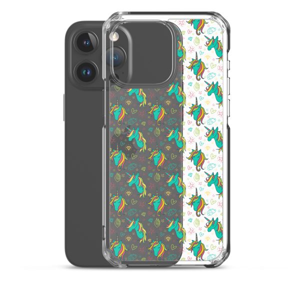 Colorful Unicorn Drawings iPhone Clear Case
