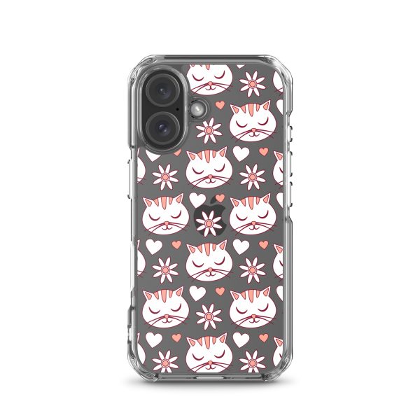 clear-case-for-iphone-iphone-16-case-on-phone-6a1d6d62f310d.jpg Cat Flowers and Hearts iPhone Clear Case