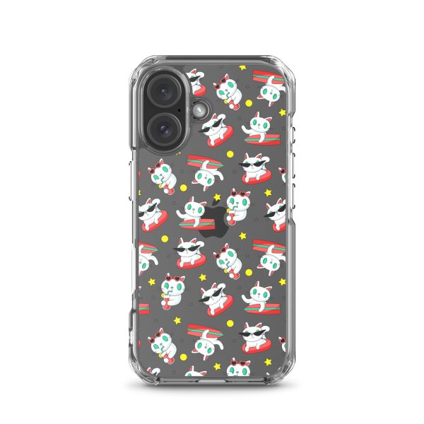 Cat Surfing iPhone Clear Case