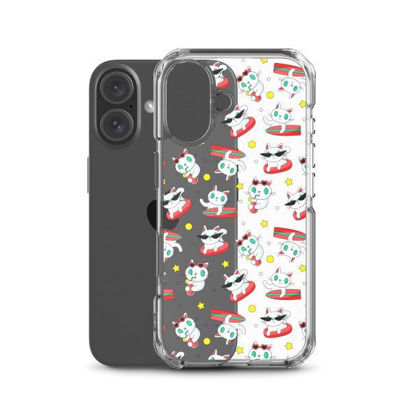 Cat Surfing iPhone Clear Case
