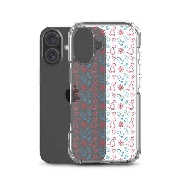 clear-case-for-iphone-iphone-16-case-with-phone-6a1d6fc0b12bc.jpg Cats and Flowers Doodle iPhone Clear Case