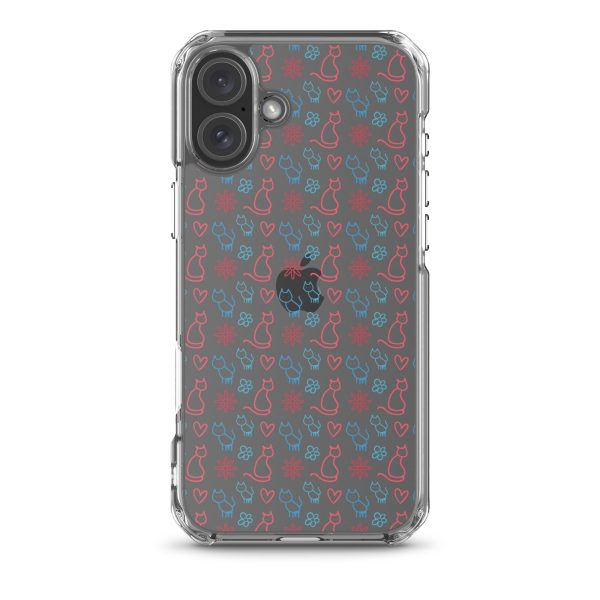 clear-case-for-iphone-iphone-16-plus-case-on-phone-6a1d6fc0b0fb4-1.jpg Cats and Flowers Doodle iPhone Clear Case