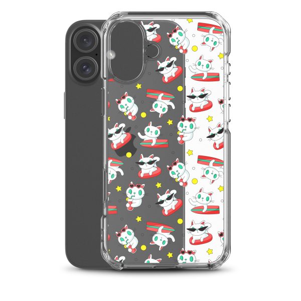 Cat Surfing iPhone Clear Case