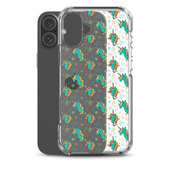 Colorful Unicorn Drawings iPhone Clear Case