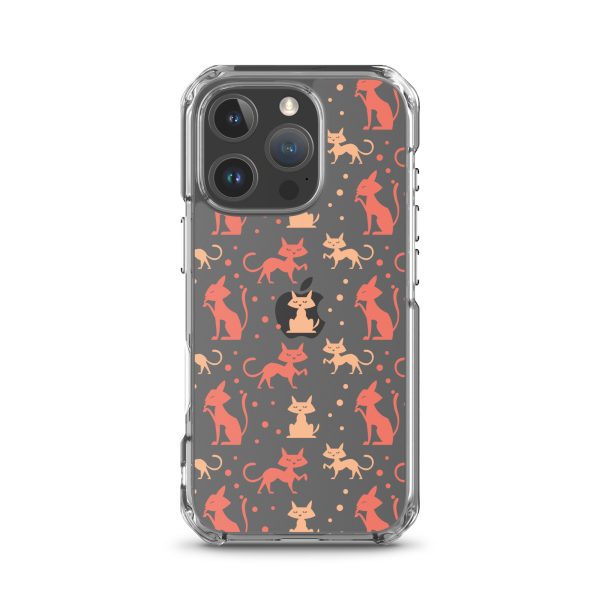 clear-case-for-iphone-iphone-16-pro-case-on-phone-6a1d6f4308a3b.jpg Cat Silhouettes Seamless iPhone Clear Case