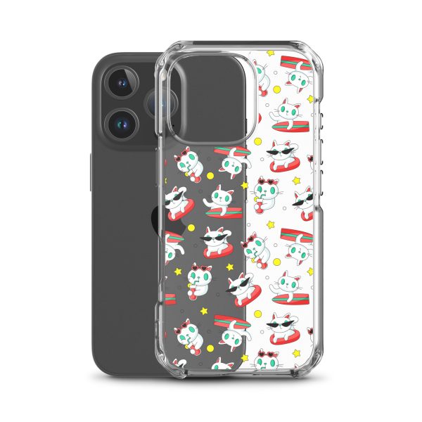 Cat Surfing iPhone Clear Case