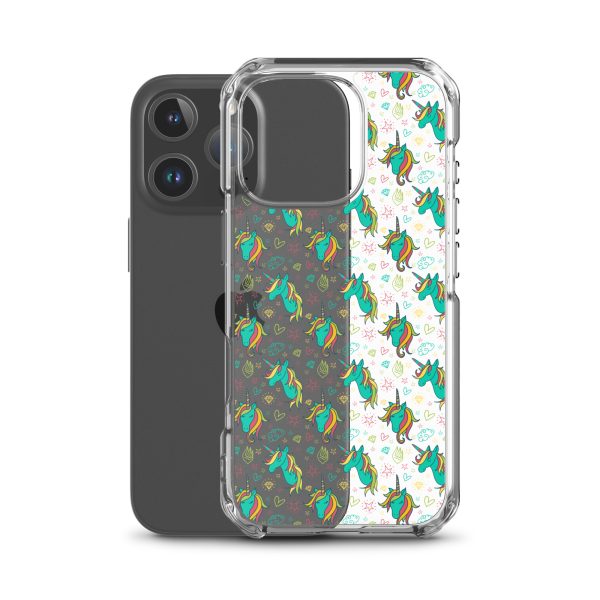 Colorful Unicorn Drawings iPhone Clear Case