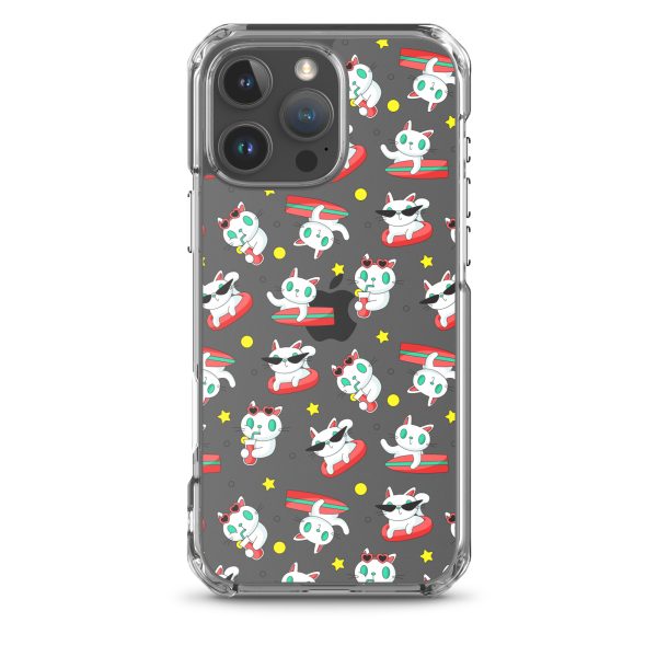 Cat Surfing iPhone Clear Case