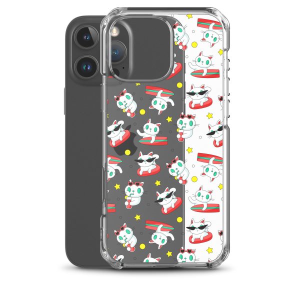 Cat Surfing iPhone Clear Case