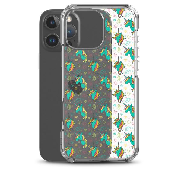Colorful Unicorn Drawings iPhone Clear Case