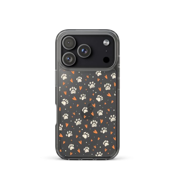 clear-case-for-iphone-iphone-17-pro-case-on-phone-6a1d6a91d029d.jpg Paws Prints Hearts iPhone Clear Case