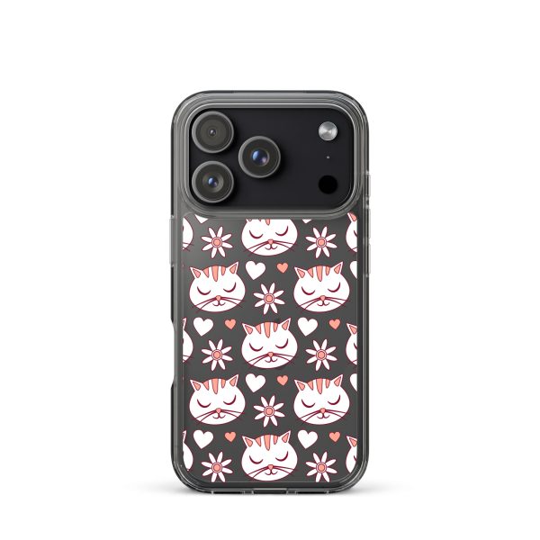 clear-case-for-iphone-iphone-17-pro-case-on-phone-6a1d6d62f328b.jpg Cat Flowers and Hearts iPhone Clear Case
