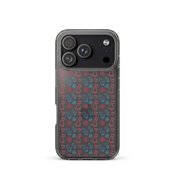 clear-case-for-iphone-iphone-17-pro-case-on-phone-6a1d6fc0b14a5.jpg Cats and Flowers Doodle iPhone Clear Case