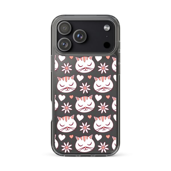 clear-case-for-iphone-iphone-17-pro-max-case-on-phone-6a1d6d62f323c.jpg Cat Flowers and Hearts iPhone Clear Case