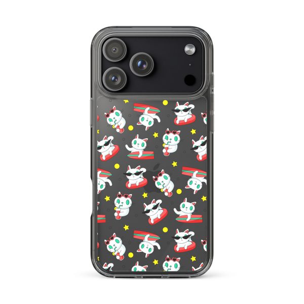 Cat Surfing iPhone Clear Case