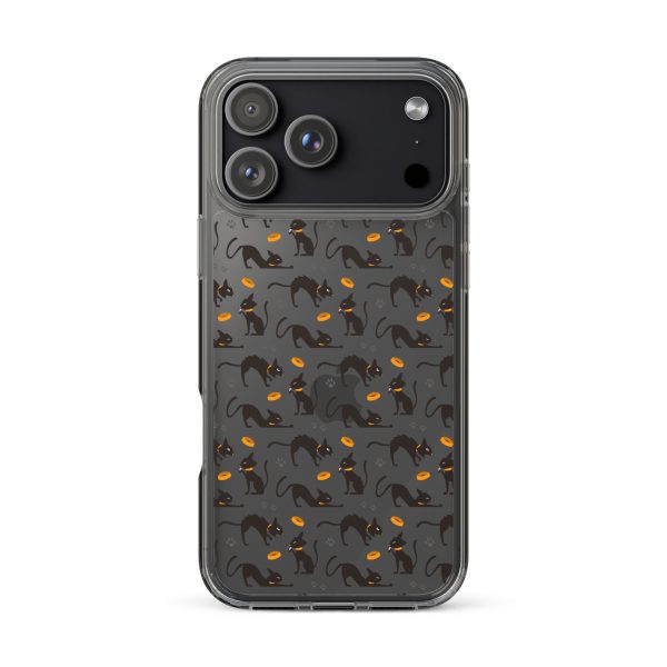 Halloween Seamless Cat iPhone Clear Case