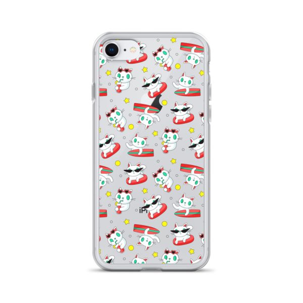 Cat Surfing iPhone Clear Case