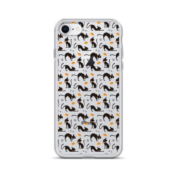 Halloween Seamless Cat iPhone Clear Case