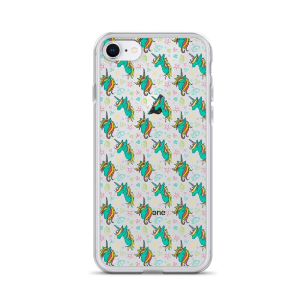 Colorful Unicorn Drawings iPhone Clear Case