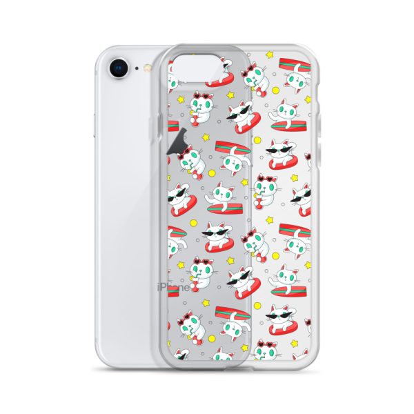 Cat Surfing iPhone Clear Case