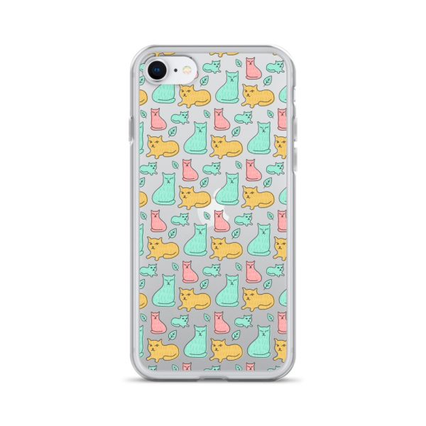 clear-case-for-iphone-iphone-se-case-on-phone-6a1d6df61527b.jpg Cat Cute Colorful iPhone Clear Case