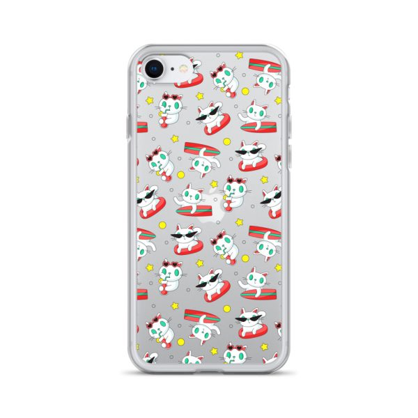 Cat Surfing iPhone Clear Case