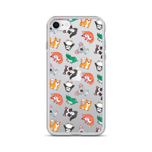 Cute Cartoon Animals iPhone Clear Case