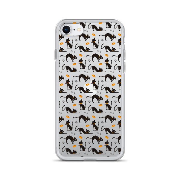 Halloween Seamless Cat iPhone Clear Case