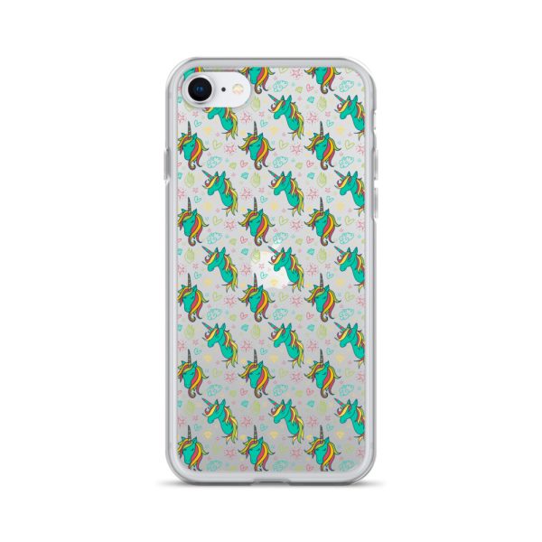 Colorful Unicorn Drawings iPhone Clear Case