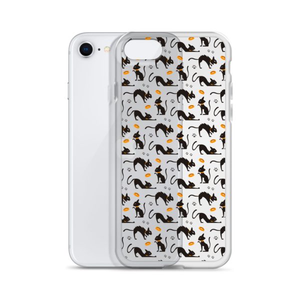 Halloween Seamless Cat iPhone Clear Case