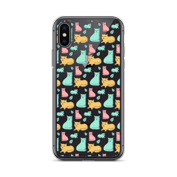 clear-case-for-iphone-iphone-x-xs-case-on-phone-6a1d6df6153e5.jpg Cat Cute Colorful iPhone Clear Case