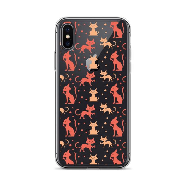 clear-case-for-iphone-iphone-x-xs-case-on-phone-6a1d6f4308e8c.jpg Cat Silhouettes Seamless iPhone Clear Case