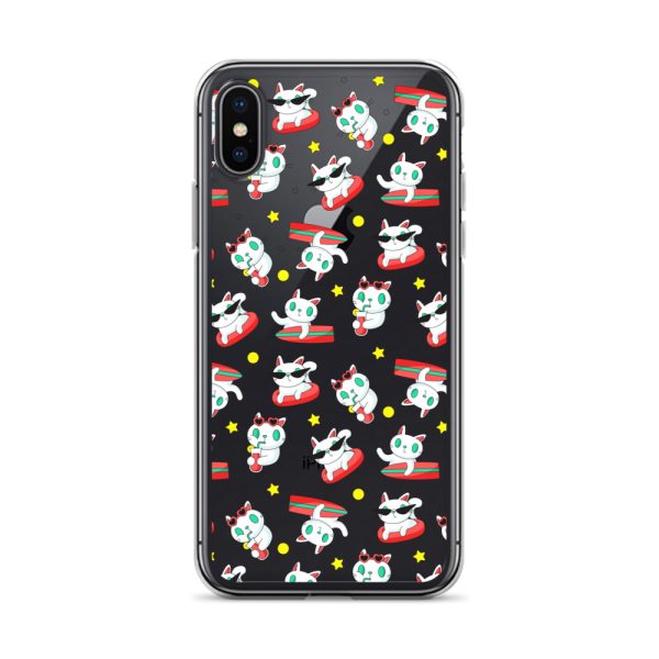 Cat Surfing iPhone Clear Case