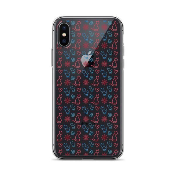 clear-case-for-iphone-iphone-x-xs-case-on-phone-6a1d6fc0b1701.jpg Cats and Flowers Doodle iPhone Clear Case