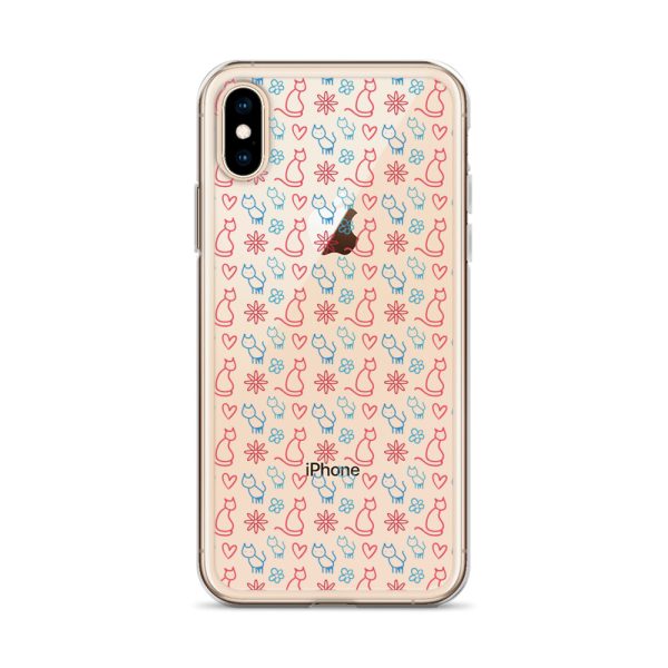 clear-case-for-iphone-iphone-x-xs-case-on-phone-6a1d6fc0b178b.jpg Cats and Flowers Doodle iPhone Clear Case