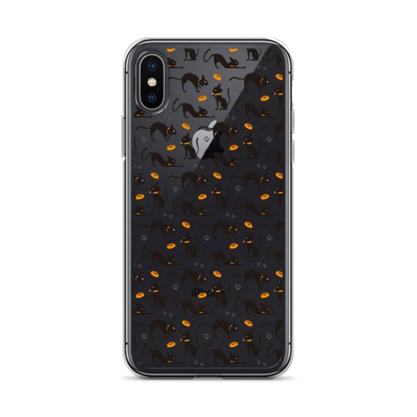 Halloween Seamless Cat iPhone Clear Case