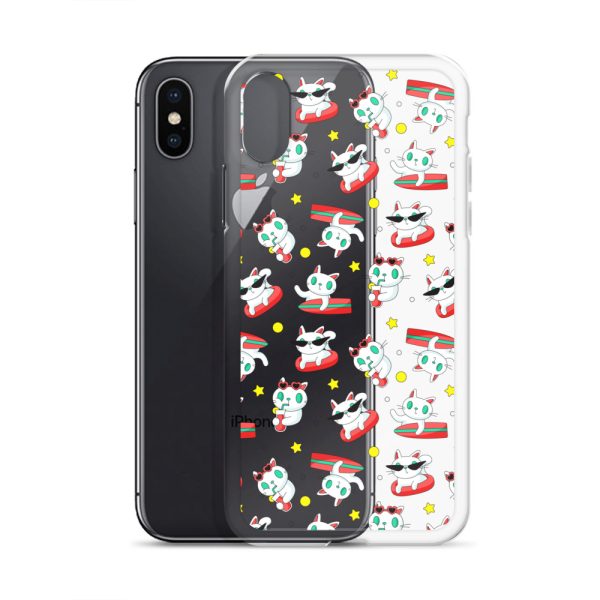 Cat Surfing iPhone Clear Case