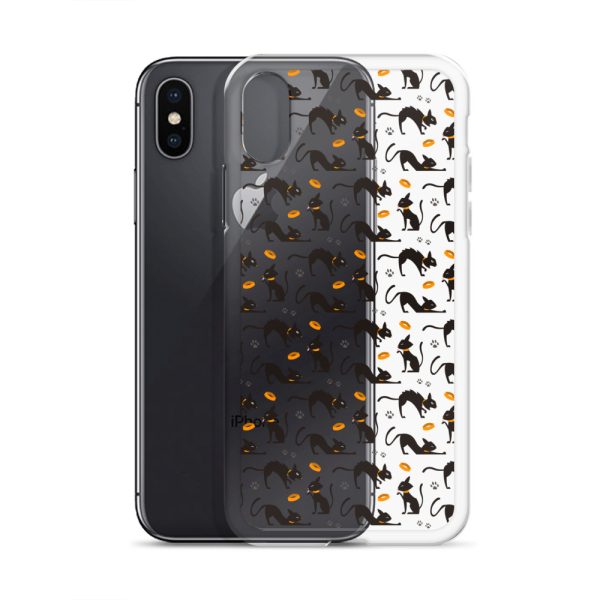 Halloween Seamless Cat iPhone Clear Case