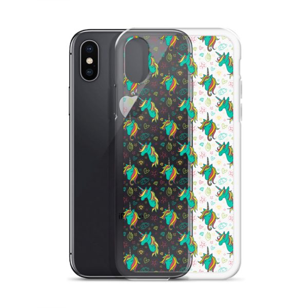 Colorful Unicorn Drawings iPhone Clear Case