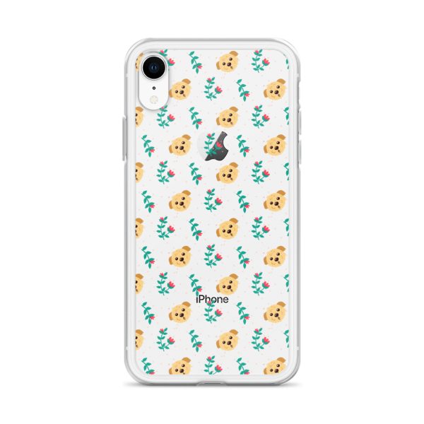 clear-case-for-iphone-iphone-xr-case-on-phone-6a1d6bd25c244.jpg Dogs and Flowers iPhone Clear Case