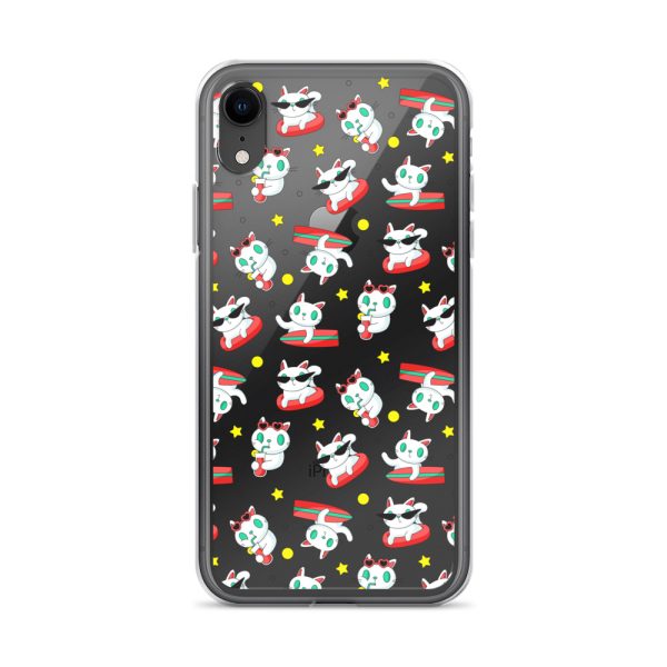 Cat Surfing iPhone Clear Case