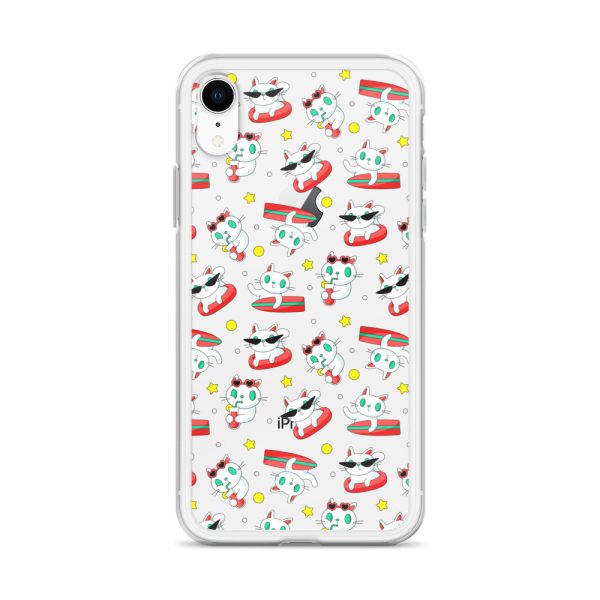 Cat Surfing iPhone Clear Case