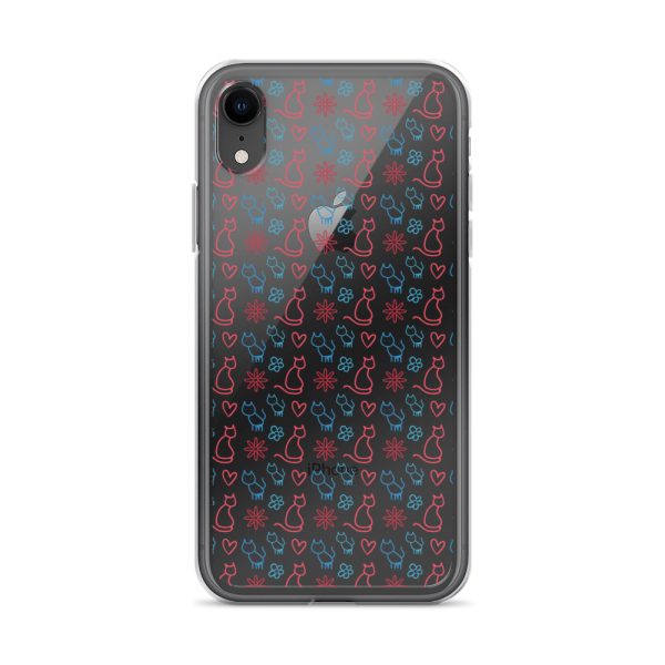 clear-case-for-iphone-iphone-xr-case-on-phone-6a1d6fc0b1890.jpg Cats and Flowers Doodle iPhone Clear Case