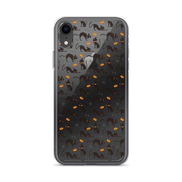 Halloween Seamless Cat iPhone Clear Case