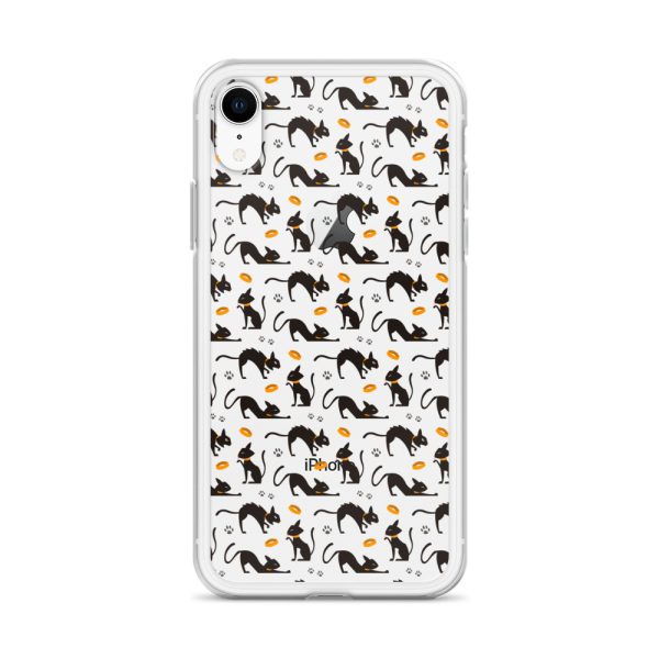 Halloween Seamless Cat iPhone Clear Case