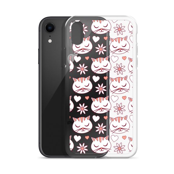 clear-case-for-iphone-iphone-xr-case-with-phone-6a1d6d62f363c.jpg Cat Flowers and Hearts iPhone Clear Case